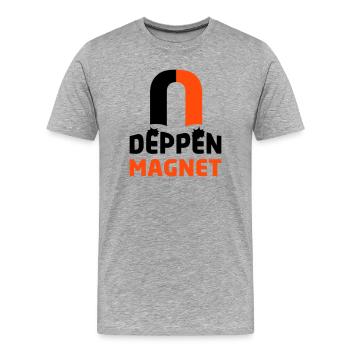 Deppenmagnet - Männer Premium Bio T-Shirt - Grau meliert - Vorne - Damien (186cm)