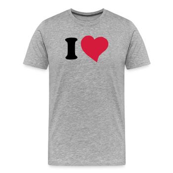 I love ... - Men's Premium Organic T-Shirt - heather grey - Front - Damien (186cm)