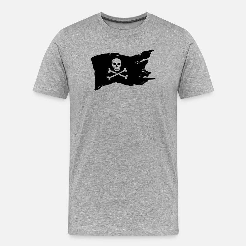 Pirat - Männer Premium Bio T-Shirt - Grau meliert