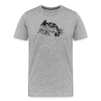 Chamäleon - Männer Premium Bio T-Shirt - Grau meliert - Vorne - Damien (186cm)