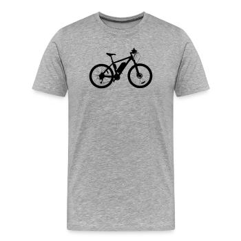 E-Bike - T-shirt bio Premium Homme - gris chiné - Devant - Damien (186cm)