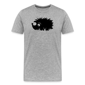 Igel in der Wiese - Männer Premium Bio T-Shirt - Grau meliert - Vorne - Damien (186cm)