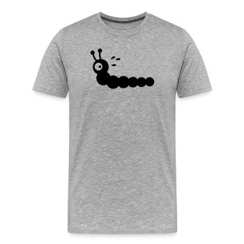 Angstschwitzender Wurm - Männer Premium Bio T-Shirt - Grau meliert - Vorne - Damien (186cm)