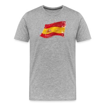 Bandera España ✅ Spanische Flagge ✔ - Männer Premium Bio T-Shirt - Grau meliert - Vorne - Damien (186cm)