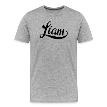Name Liam - Männer Premium Bio T-Shirt - Grau meliert - Vorne - Damien (186cm)