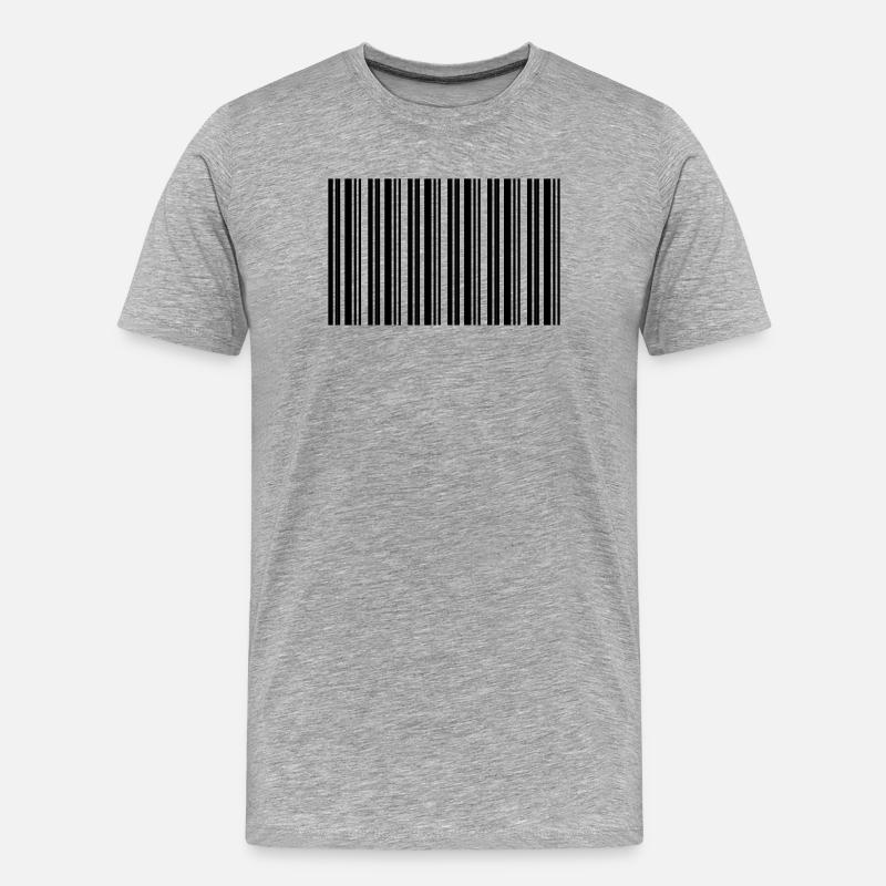 Barcode Strichcode Nerd IT Technik Design - Männer Premium Bio T-Shirt - Grau meliert