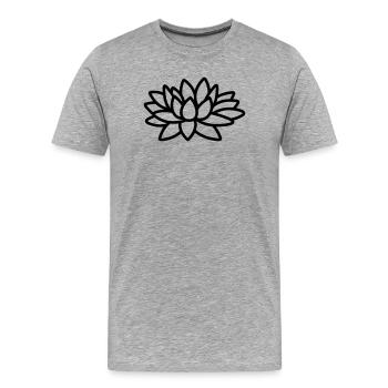 Lotusblume - Männer Premium Bio T-Shirt - Grau meliert - Vorne - Damien (186cm)
