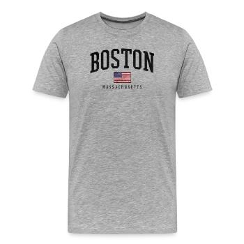 Boston Massachusetts New England - Men's Premium Organic T-Shirt - heather grey - Front - Damien (186cm)