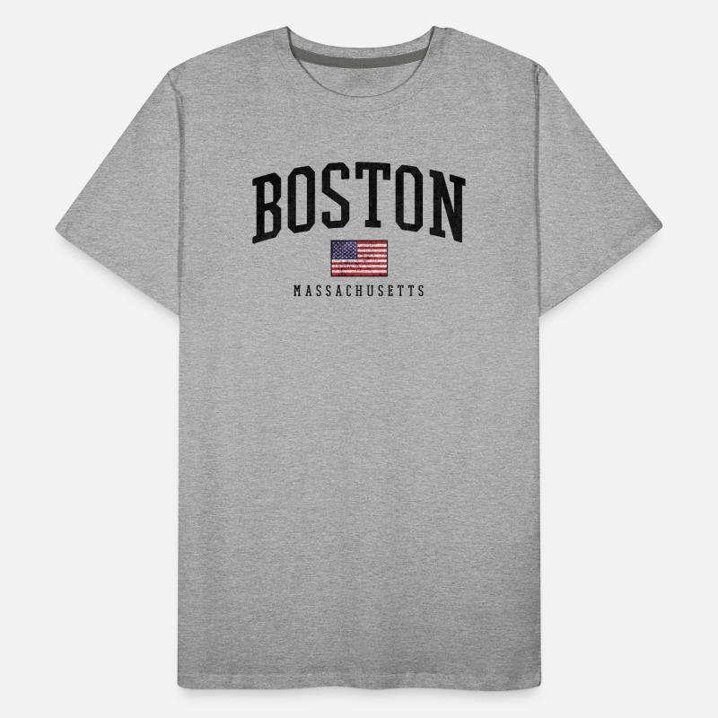 Boston Flag Distressed Emblem Männer Premium Bio T-Shirt