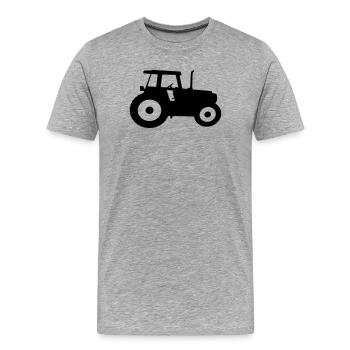 Tracteur silhouette silhouette machine agricole - T-shirt bio Premium Homme - gris chiné - Devant - Damien (186cm)
