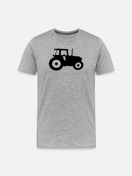 Tractor silhouette silhouette agricultural machine - Men's Premium Organic T-Shirt - heather grey
