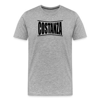 Costanza T-Shirt Geschenkidee T-Shirt T-Shirt - Männer Premium Bio T-Shirt - Grau meliert - Vorne - Damien (186cm)