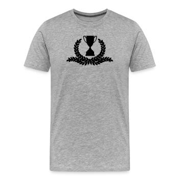 Couronne de laurier avec de longues ramifications de branches - T-shirt bio Premium Homme - gris chiné - Devant - Damien (186cm)