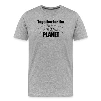 Ensemble pour notre terre - T-shirt bio Premium Homme - gris chiné - Devant - Damien (186cm)