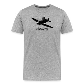 Kamikatze - Männer Premium Bio T-Shirt - Grau meliert - Vorne - Damien (186cm)