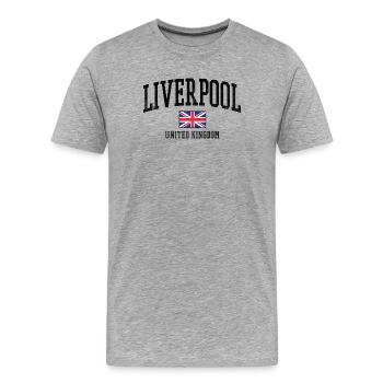 Liverpool UK Flag Style - Men's Premium Organic T-Shirt - heather grey - Front - Damien (186cm)
