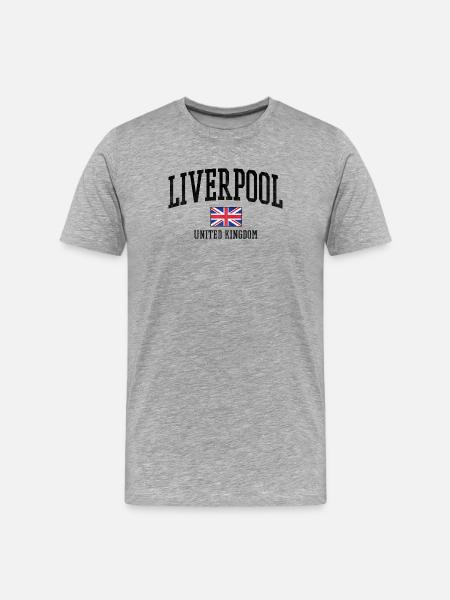 Liverpool UK Flag Style - Men's Premium Organic T-Shirt - heather grey