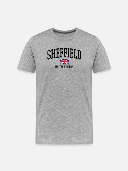 Sheffield UK Distressed Flag - Men's Premium Organic T-Shirt - heather grey