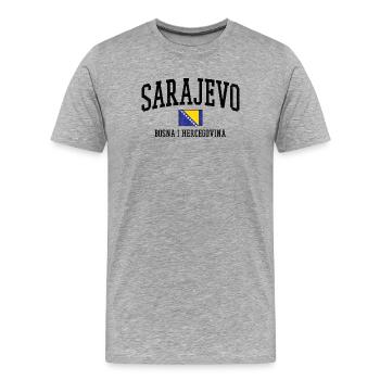 Bosnien Flaggenkunst Balkan - Männer Premium Bio T-Shirt - Grau meliert - Vorne - Damien (186cm)