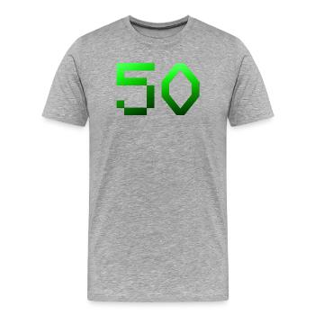 für alle, 50 Pixelig - Männer Premium Bio T-Shirt - Grau meliert - Vorne - Damien (186cm)