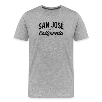 San José Kalifornien USA Gründungsjahr Design - Männer Premium Bio T-Shirt - Grau meliert - Vorne - Damien (186cm)