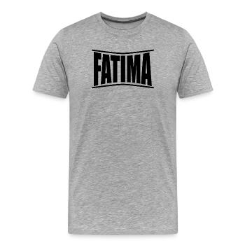 T-Shirt Fatima T-Shirt Geschenkidee - Männer Premium Bio T-Shirt - Grau meliert - Vorne - Damien (186cm)