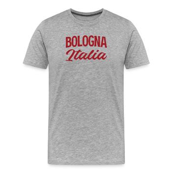 Bologna Italia Vintage Script - Men's Premium Organic T-Shirt - heather grey - Front - Damien (186cm)