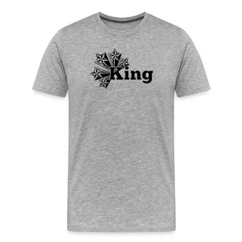 Roi transparent avec des étoiles - T-shirt bio Premium Homme - gris chiné - Devant - Damien (186cm)
