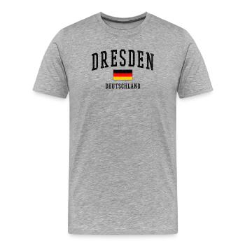 Dresden - Men's Premium Organic T-Shirt - heather grey - Front - Damien (186cm)