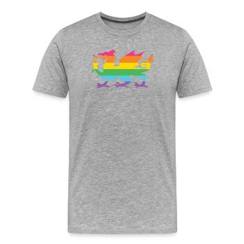 Pride Month LGBTQ - LGBTQ Walisischer Drache - Männer Premium Bio T-Shirt - Grau meliert - Vorne - Damien (186cm)