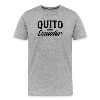 Quito Ecuador - Männer Premium Bio T-Shirt - Grau meliert - Vorne - Damien (186cm)