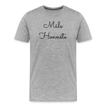 Mâle Honnête - T-shirt bio Premium Homme - gris chiné - Devant - Damien (186cm)