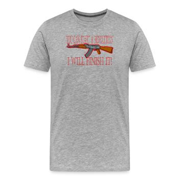 AK - Men's Premium Organic T-Shirt - heather grey - Front - Damien (186cm)