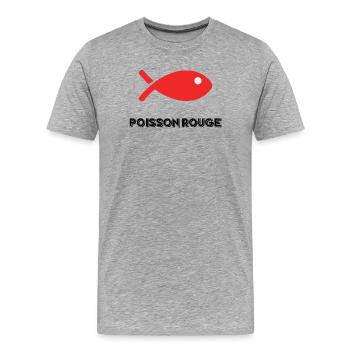 POISSON. MEMOIRE. POISSON D'AVRIL - T-shirt bio Premium Homme - gris chiné - Devant - Damien (186cm)