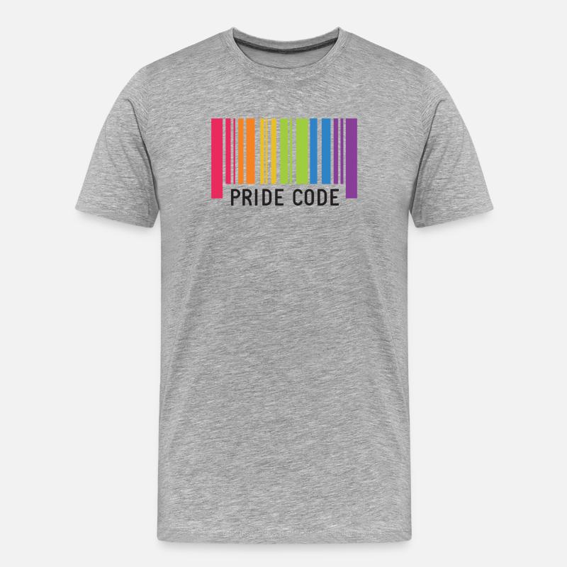 LGBT Pride Monat - Pride Code - Männer Premium Bio T-Shirt - Grau meliert