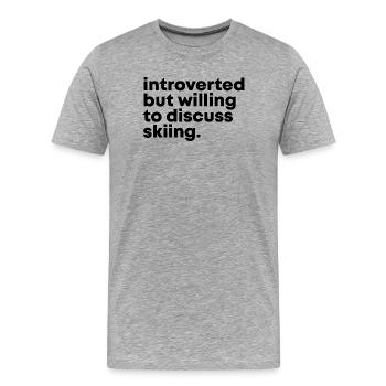 Skifahren - Männer Premium Bio T-Shirt - Grau meliert - Vorne - Damien (186cm)