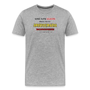Calboni lord bourgeois aristocracy - Men's Premium Organic T-Shirt - heather grey - Front - Damien (186cm)