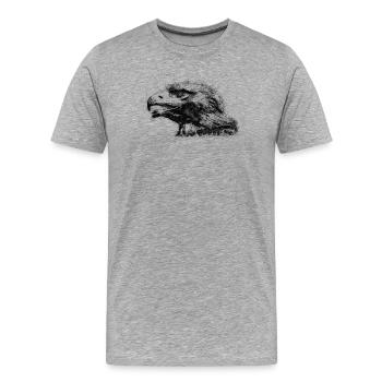 Eagle Head - Men's Premium Organic T-Shirt - heather grey - Front - Damien (186cm)