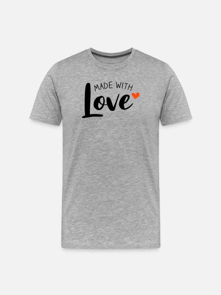 Made With Love two-tone - Men's Premium Organic T-Shirt - heather grey