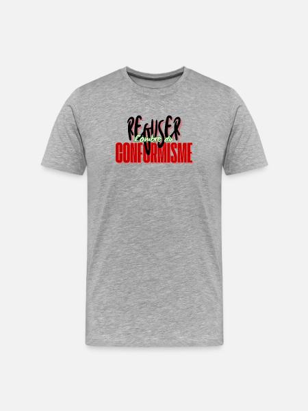 Refusing conformism - Men's Premium Organic T-Shirt - heather grey