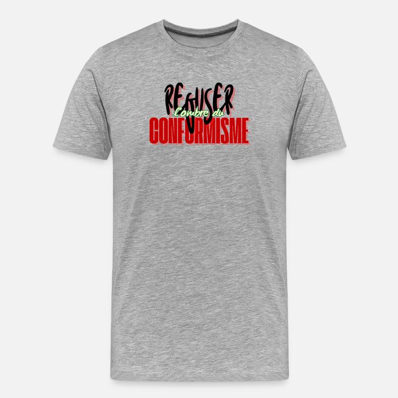 Ablehnung des Konformismus - Männer Premium Bio T-Shirt - Grau meliert