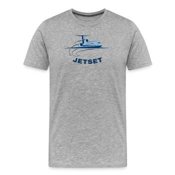 Jetset Mood Mode - Männer Premium Bio T-Shirt - Grau meliert - Vorne - Damien (186cm)