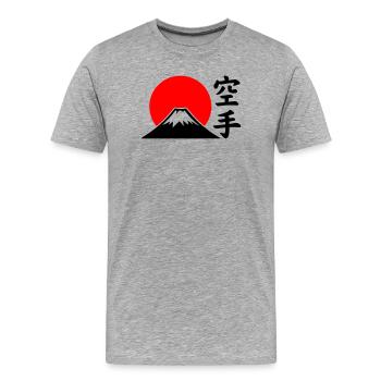 Fuji-San - T-shirt bio Premium Homme - gris chiné - Devant - Damien (186cm)
