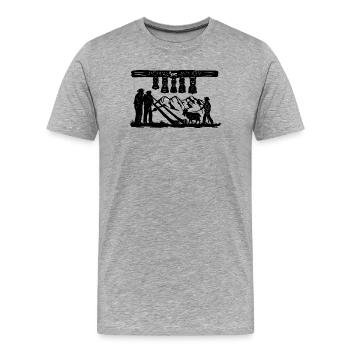 Glockenklang_black - Männer Premium Bio T-Shirt - Grau meliert - Vorne - Damien (186cm)