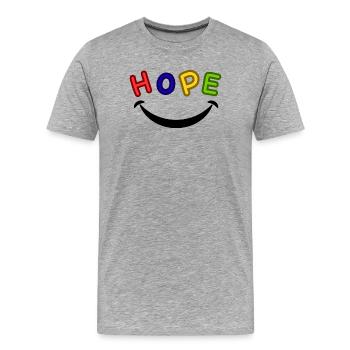 Espoir - T-shirt bio Premium Homme - gris chiné - Devant - Damien (186cm)