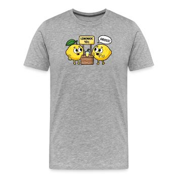 Lemon Comic – Lemonade for 10 Cents - Men's Premium Organic T-Shirt - heather grey - Front - Damien (186cm)