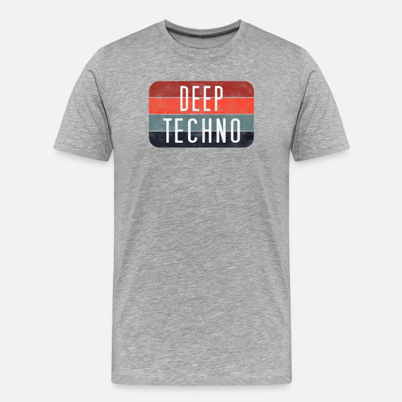 Deep Techno Gradient Stripes - Men's Premium Organic T-Shirt - heather grey