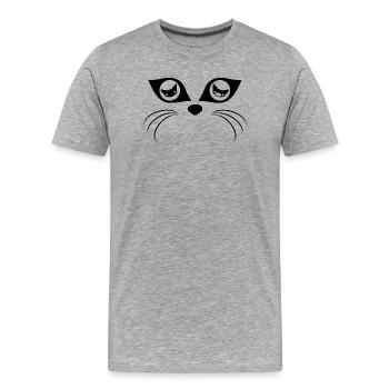 Cat Eyes (Black) - Men's Premium Organic T-Shirt - heather grey - Front - Damien (186cm)