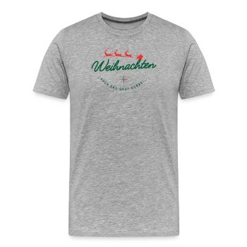 Christmas Passes Santa Sleigh Lettering - Men's Premium Organic T-Shirt - heather grey - Front - Damien (186cm)