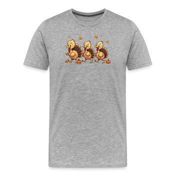 Bébé dinde de Thanksgiving - T-shirt bio Premium Homme - gris chiné - Devant - Damien (186cm)